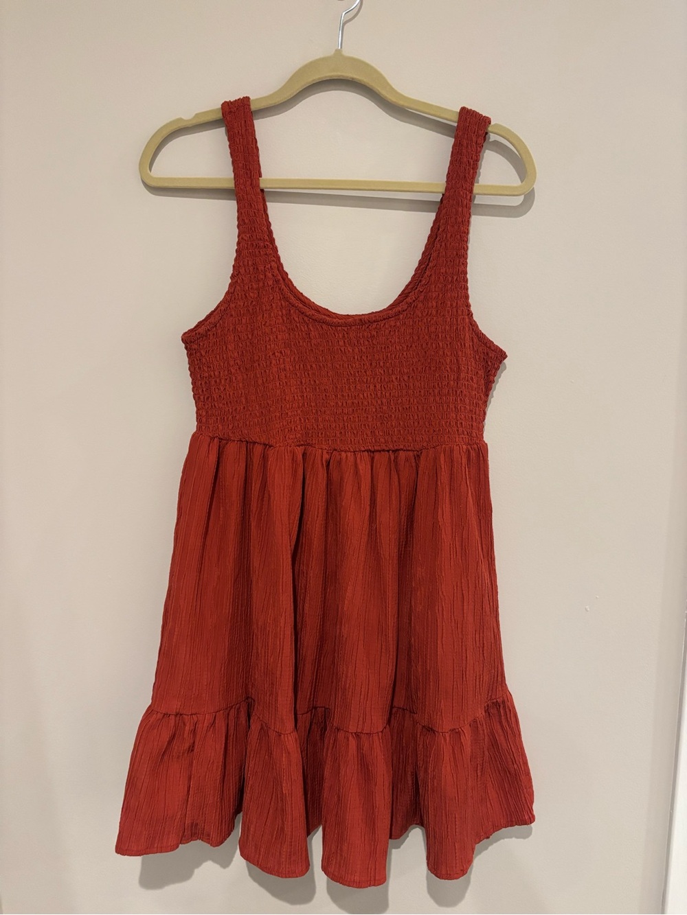 ASOS Red Smocked Tank Mini Dress